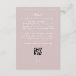 Formal Blush Pink QR Code Wedding Details エンクロージャーカード