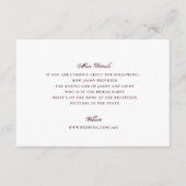 Formal Burgundy Enclosure Card for Wedding Website エンクロージャーカード (正面)