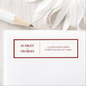 Formal Burgundy & Gold Wedding Return Address ラベル (インサイチュ)