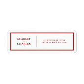 Formal Burgundy & Gold Wedding Return Address ラベル (正面)