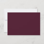 Formal Burgundy Script Wedding 出欠カード (裏面)