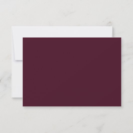Formal Burgundy Script Wedding 出欠カード (裏面)