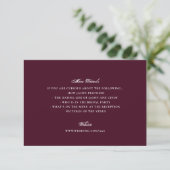 Formal Burgundy Wedding Website Details エンクロージャーカード (スタンド正面)