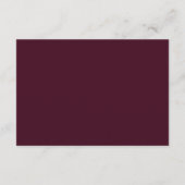 Formal Burgundy Wedding Website Details エンクロージャーカード (裏面)