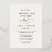 Formal Calligraphy Script Wedding 箔招待状 (正面)