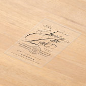 Formal Calligraphy Wedding Website Save The Date アクリル招待状 (レイダウン)