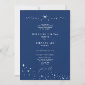 Formal Celestial Elegant Blue Wedding Details and  招待状 (正面)