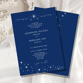 Formal Celestial Elegant Blue Wedding Details and  招待状