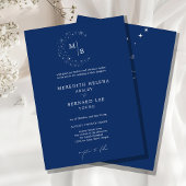 Formal Celestial Elegant Wedding Monogram Details 招待状
