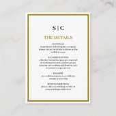 Formal Classic Black Gold Monogram Wedding エンクロージャーカード (正面)