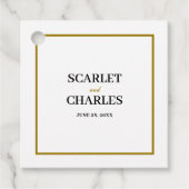 Formal Classic Black Gold Monogram Wedding フェイバータグ (正面)