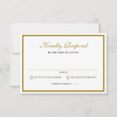 Formal Classic Black Gold Monogram Wedding 出欠カード (正面)