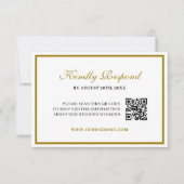 Formal Classic Black Gold Monogram Wedding 出欠カード (正面)