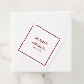 Formal Classic Burgundy & Gold Monogram Wedding フェイバータグ (インサイチュ)