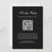 Formal Classic Dark Overlay QR Code Photo Wedding 招待状 (裏面)