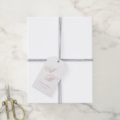 Formal Classic Dusty Rose Monogram Script Wedding ギフトタグ (より糸付き)