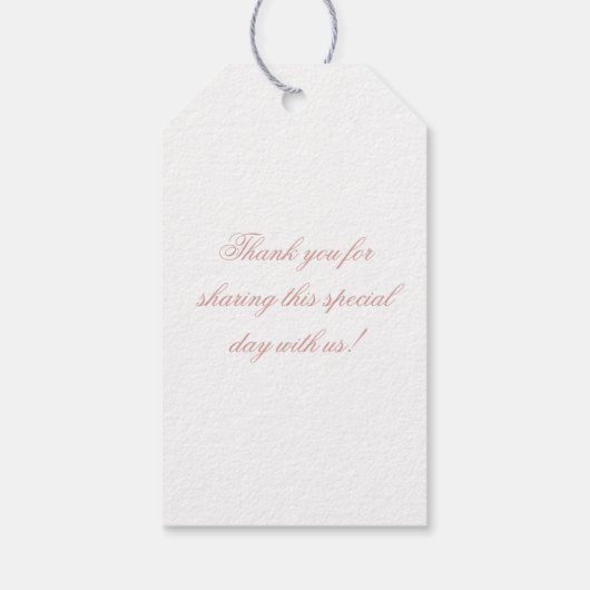 Formal Classic Dusty Rose Monogram Script Wedding ギフトタグ (裏面)