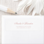 Formal Classic Dusty Rose Script Wedding Address ラベル (インサイチュ)