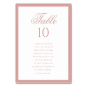 Formal Classic Dusty Rose Wedding Seating Chart テーブルナンバー (裏面)