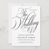 Formal classic elegant calligraphy wedding 招待状 (正面)