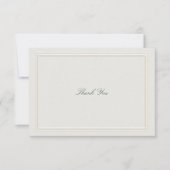 Formal Classic Green Elevated Frame Ecru Wedding サンキューカード (正面)