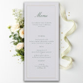 Formal Classic Green Elevated Frame Ivory Wedding メニュー