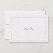 Formal Classic Green Elevated Frame Pearl Wedding サンキューカード (正面)