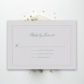 Formal Classic Green Elevated Ivory Wedding RSVP
