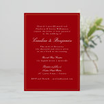 Formal Classic Red Gold Border Elegant Wedding  箔招待状<br><div class="desc">This formal wedding invitation features a rich red background accented with an elegant gold foil border and classic script typography for a timeless, black-tie look. The refined layout highlights your names and wedding details clearly while the metallic foil adds a luxurious finish that feels special and celebratory. Designed for traditional,...</div>
