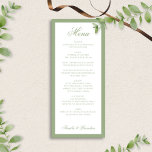 Formal Classic Sage Green Border Script Wedding メニュー<br><div class="desc">This formal wedding menu features a timeless sage green border paired with elegant script typography for a refined and classic look. Designed to complement traditional, garden, and minimalist weddings, the soft green tones add warmth while maintaining a clean and sophisticated aesthetic. Perfect for formal receptions, plated dinners, or elegant wedding...</div>