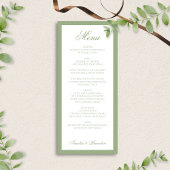 Formal Classic Sage Green Border Script Wedding メニュー