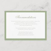 Formal Classic Sage Green Wedding Accommodation エンクロージャーカード (正面)