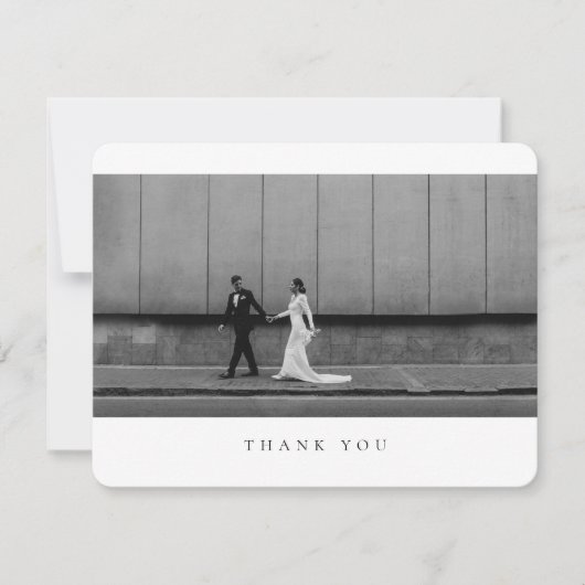 Formal Classic Wedding Photo Rounded サンキューカード (正面)