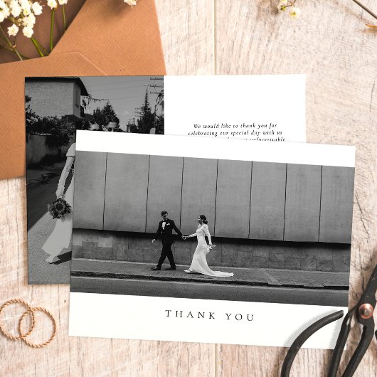 Formal Classic Wedding Photo Thank You Card サンキューカード