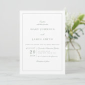 Formal Crest Sage Green Monogram Wedding 招待状 (スタンド正面)