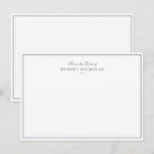 Formal Dusty Mauve Script Two Border Stationery ノートカード (正面/裏面)