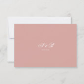 Formal Dusty Rose Border Monogram Script Wedding 出欠カード (裏面)