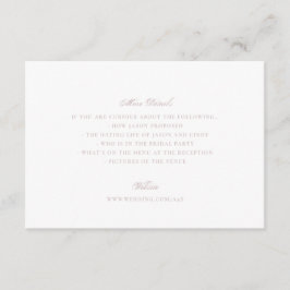 Formal Dusty Rose Pink Wedding Website Extra Info エンクロージャーカード