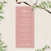 Formal Dusty Rose & White Border Script Wedding メニュー