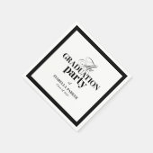 Formal Elegant Black and White | Graduation Party スタンダードカクテルナプキン (角)
