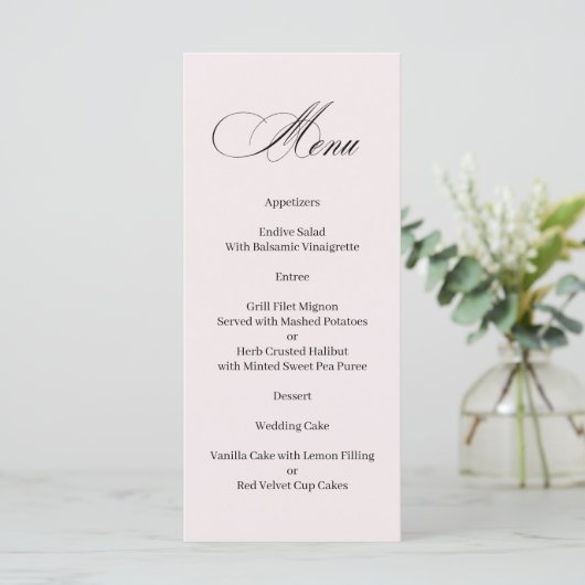 Formal Elegant Calligraphy Menu メニュー (スタンド正面)
