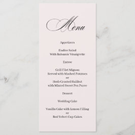 Formal Elegant Calligraphy Menu メニュー
