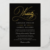 Formal Elegant Calligraphy Script Wedding Foil 箔招待状 (正面)