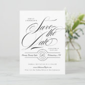 Formal Elegant Calligraphy Wedding Website Photo セーブザデート (スタンド正面)
