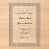 Formal Elegant Classic Black Stripes Wedding アクリル招待状 (正面)