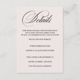Formal Elegant Enclosure Card Details エンクロージャーカード