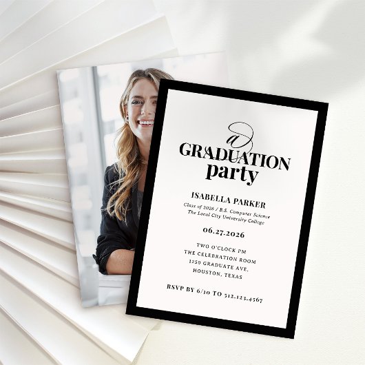 Formal Elegant Graduation Party | Photo Back 招待状
