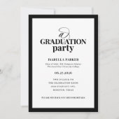 Formal Elegant Graduation Party | RSVP QR Code 招待状 (正面)
