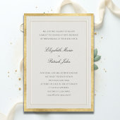 Formal Elevated Golden Ecru Modern Classic Wedding 招待状