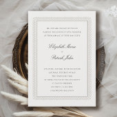 Formal Elevated Lys Ivory Modern Classic Wedding 招待状